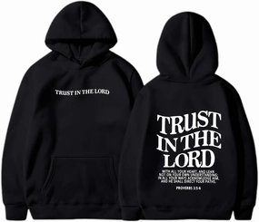 Women's Trust In The Lord Bible Faith Quote Gifts Faith Hoodie Graphic Bible Verse Oversize Preppy Inspirational