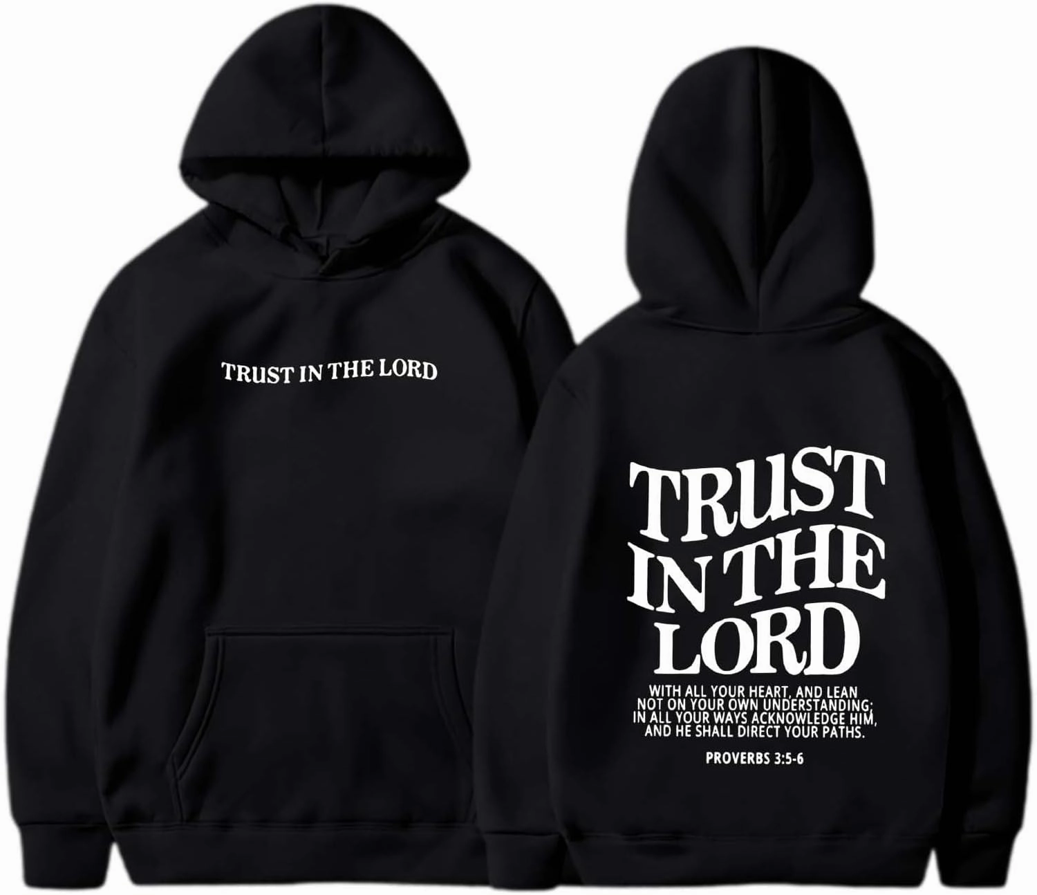 Women's Trust In The Lord Bible Faith Quote Gifts Faith Hoodie Graphic Bible Verse Oversize Preppy Inspirational