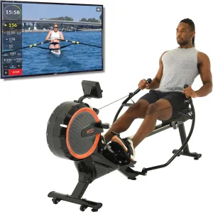 Women's Health Men's Health Women’s Health Men’s Health Bluetooth Dual Handle Rower Rowing Machine with MyCloudFitness App (1678), Black