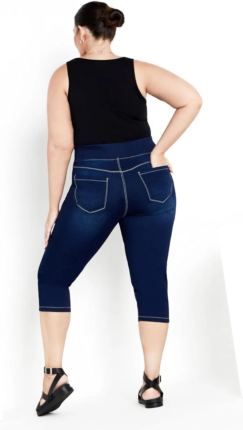 Women's Pull on Cropped Denim Legging