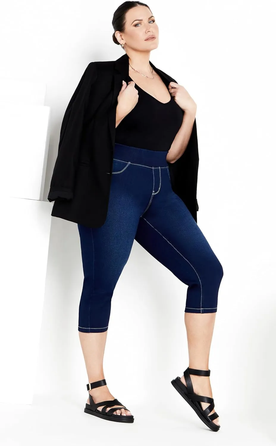 Women's Pull on Cropped Denim Legging