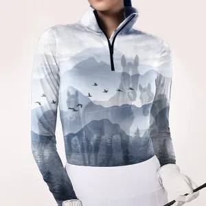 Women's Riding Style Forest Print Long Sleeve Casual Shirt
