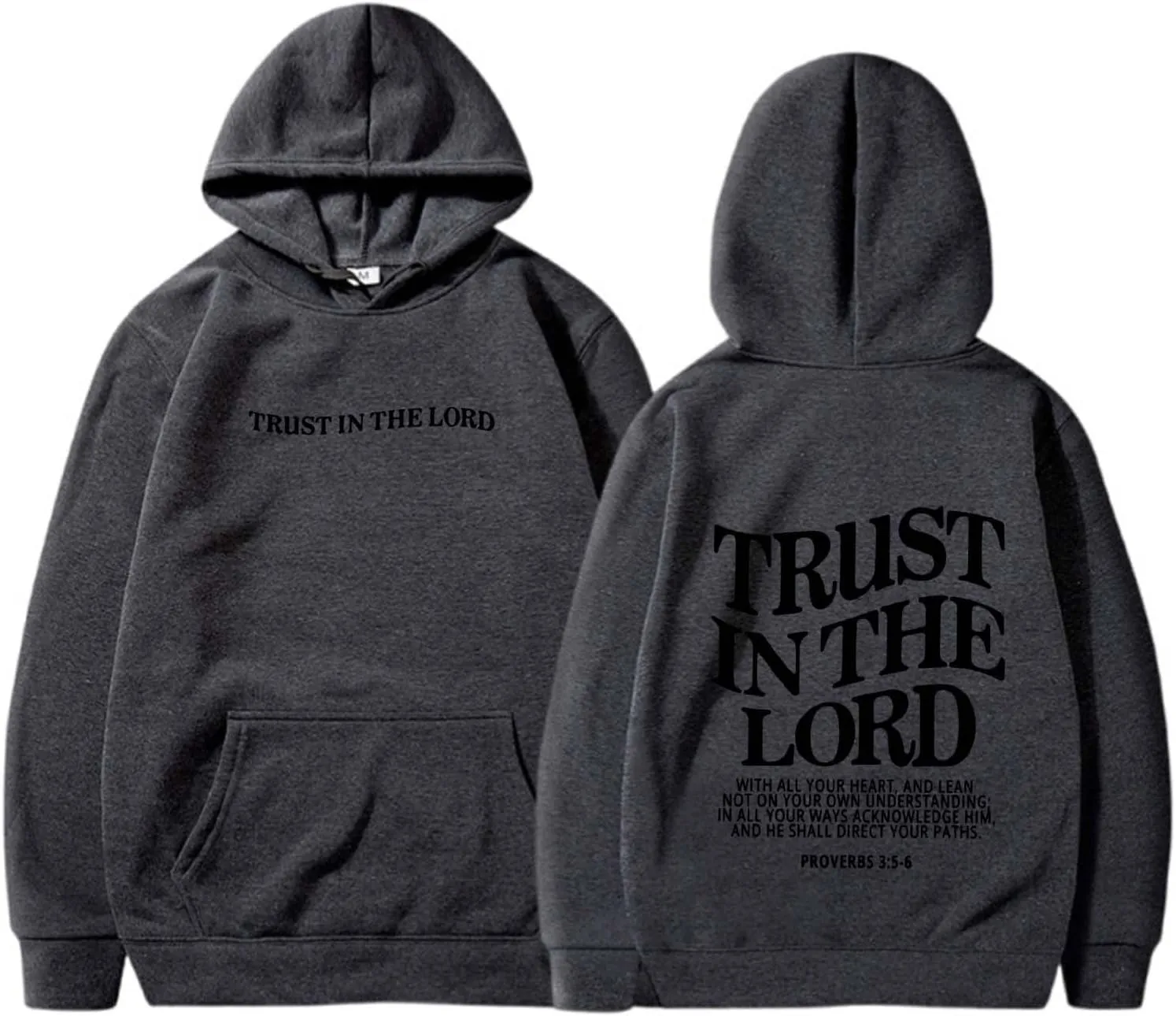 Women's Trust In The Lord Bible Faith Quote Gifts Faith Hoodie Graphic Bible Verse Oversize Preppy Inspirational