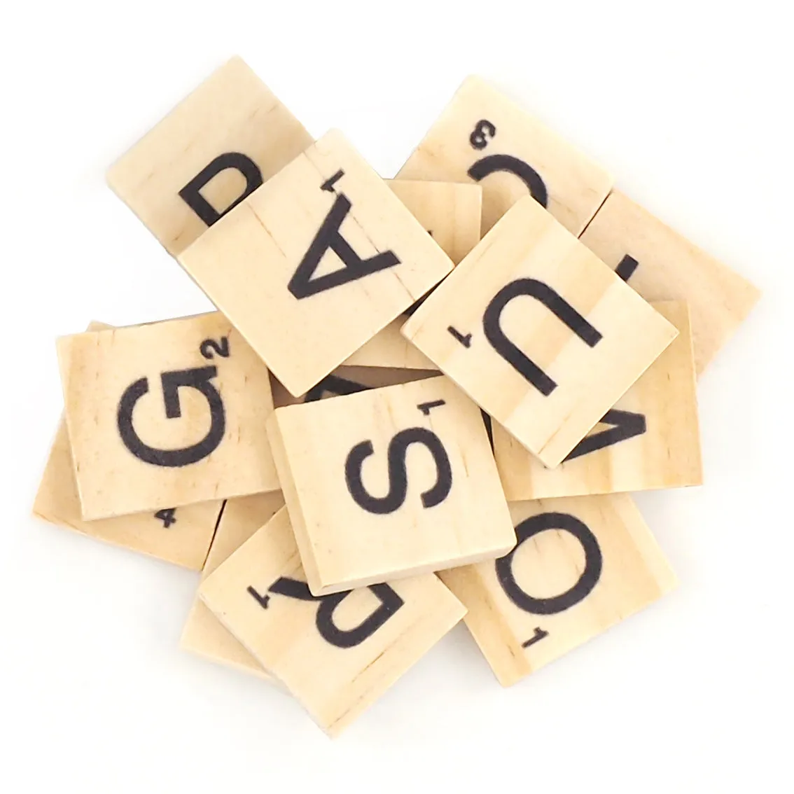 WOOD CRAFT LETTER TILES NATURAL 26PC