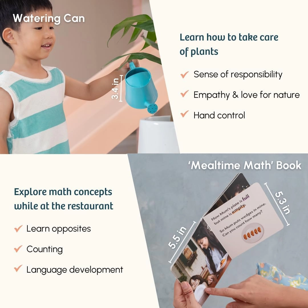 Wooden Montessori Toys Box for Toddlers | 7 in 1 Learning Educational Toys – Magnetic Bird Feeder, Car Ramp, Watering Can, Wooden Puzzle & More | Developmental Toy Set for 17-19 Months