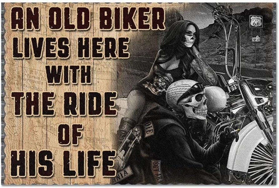Wooden Puzzle for Adults Motorcycle Old Biker with His Ride Couple Gift Jigsaw Puzzle 1000 Piece Challenging for Fun Family Educational Game Gift 29.5 x 20 in