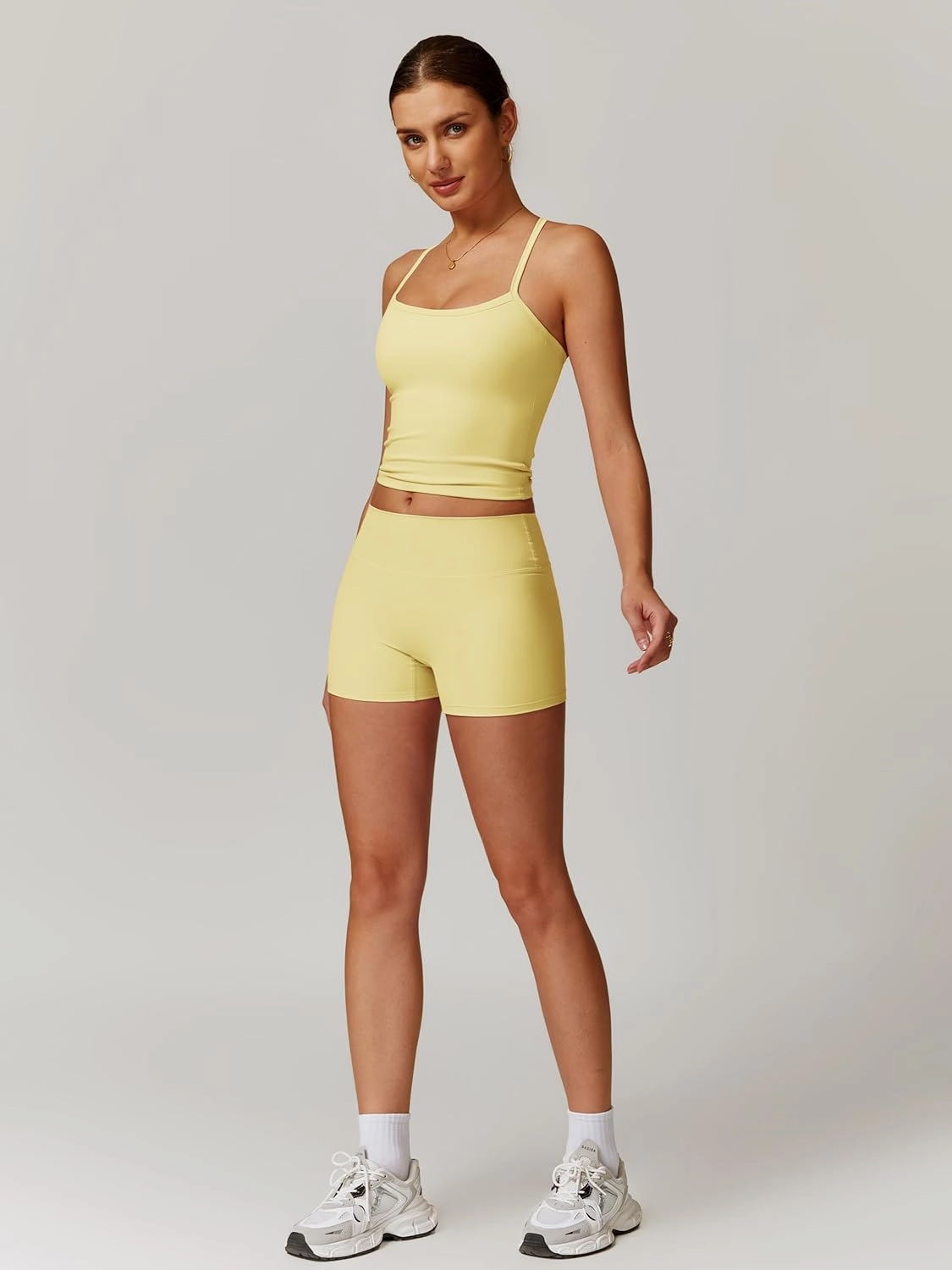 Workout Sets for Women 2 Piece High Waisted Seamless Butt Lifting Shorts Gym Yoga Outfit Stretchy Sports Bra Sets