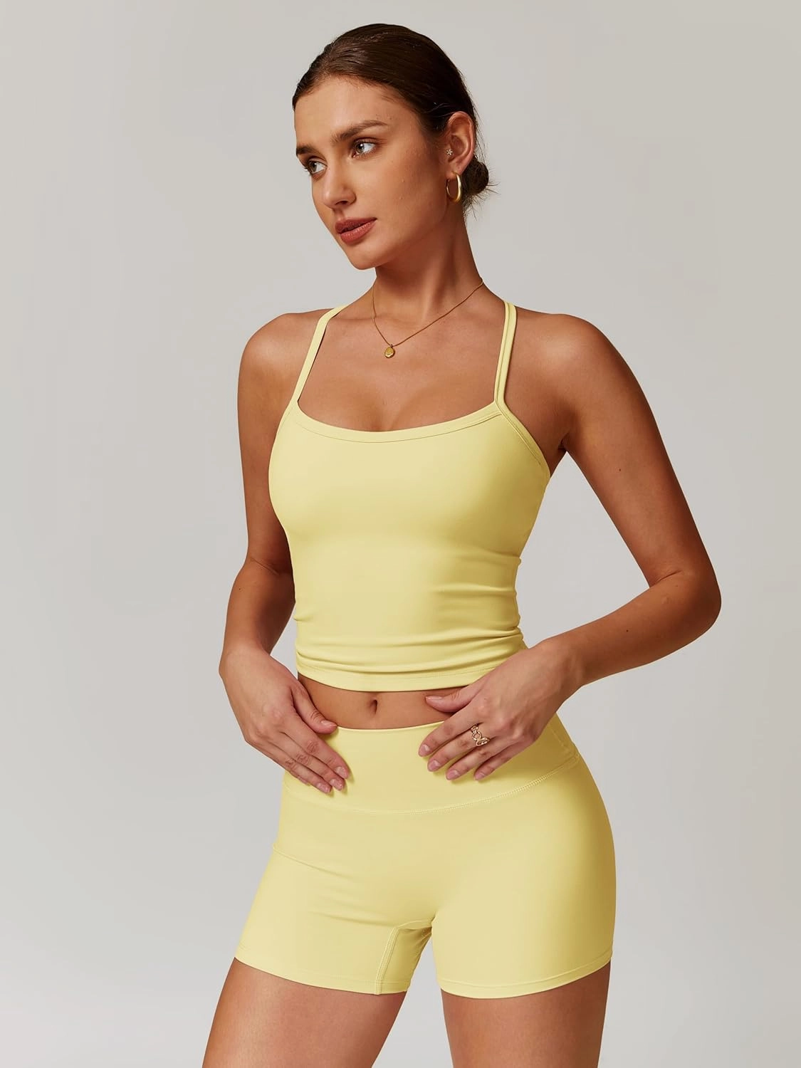 Workout Sets for Women 2 Piece High Waisted Seamless Butt Lifting Shorts Gym Yoga Outfit Stretchy Sports Bra Sets