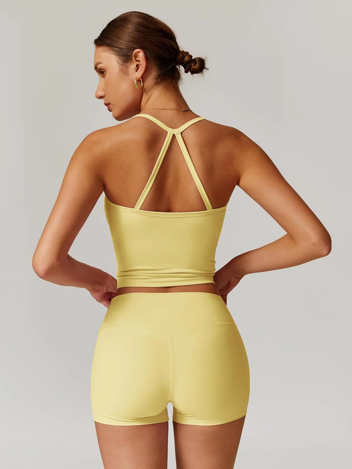 Workout Sets for Women 2 Piece High Waisted Seamless Butt Lifting Shorts Gym Yoga Outfit Stretchy Sports Bra Sets