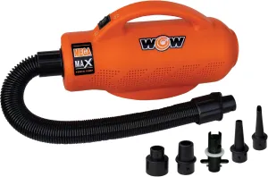 WOW Sports Mega Max Power Pump, 110v Air Pump with 10 Foot Cable & Flexible Hose, Electric Air Inflator for Swimming & Boating Inflatables