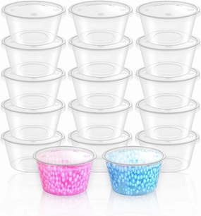 XINGLIAN 400 Pieces 4 oz Clear Small Plastic Containers with Lids for Slime Disposable Foam Ball Storage Leakproof Containers with Lids for DIY Craft Making