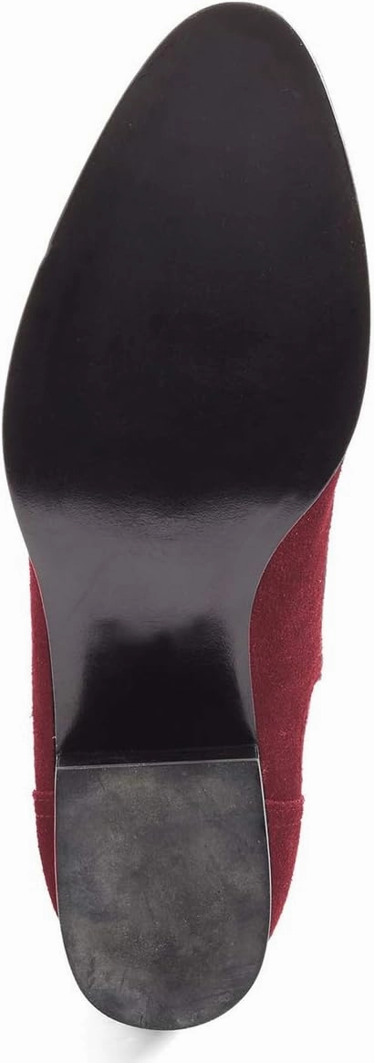 XYD Women Classic Chelsea Ankle Booties Pull On Almond Toe Low Chunky Heel Boots Suede Elastic Western Shoes