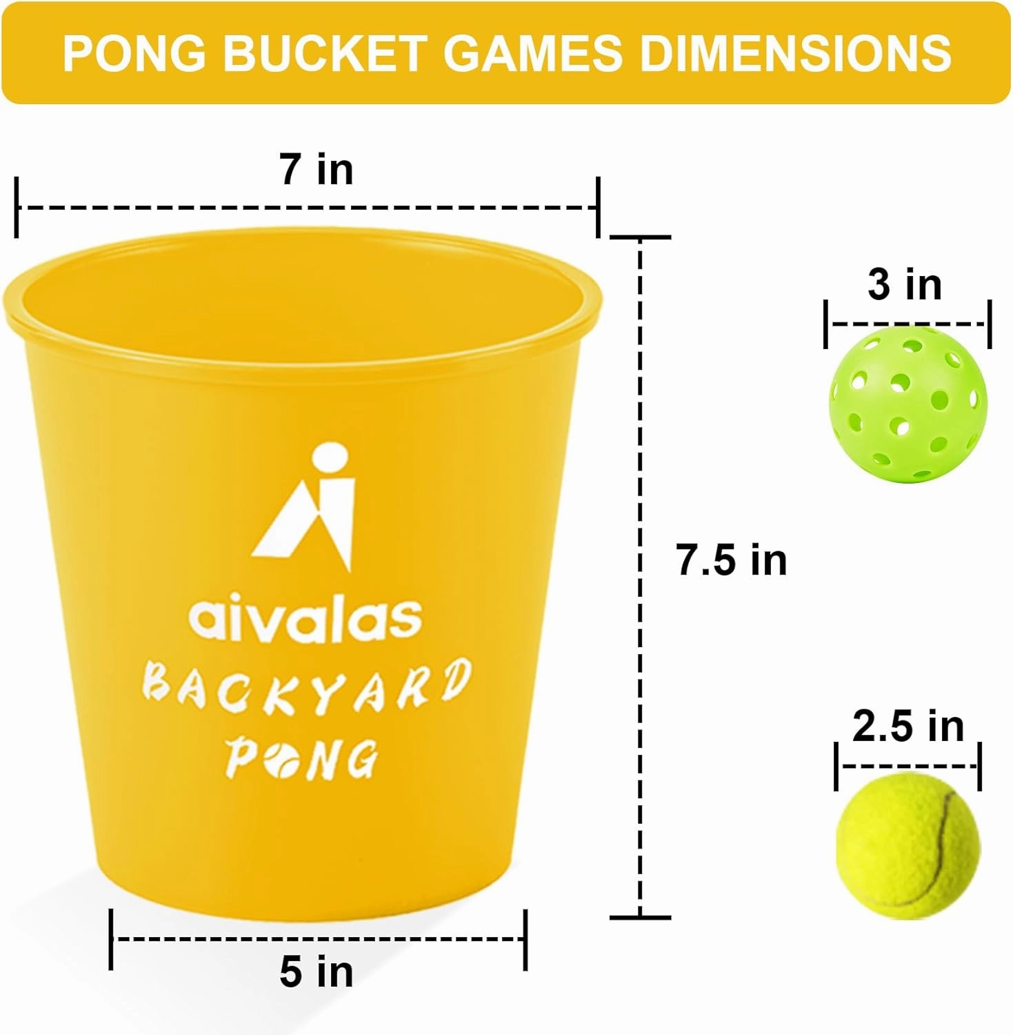 Yard Pong Outdoor Games, Giant Yard Games Set with 12 Buckets and Balls for Adults and Family, Toss Game Throwing Games for Beach, Camping, Lawn and Backyard