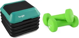 Yes4All 16"x16" Height-Adjustable High Step Aerobic Platform with 4 Risers for Home Gym Exercise Fitness Workout, Cardio and Jumping