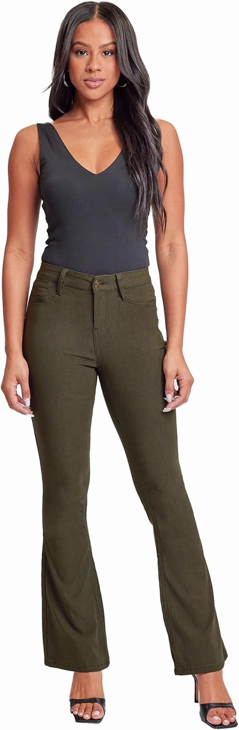 YMI Women's Hyperstretch Forever Color Flare Pants
