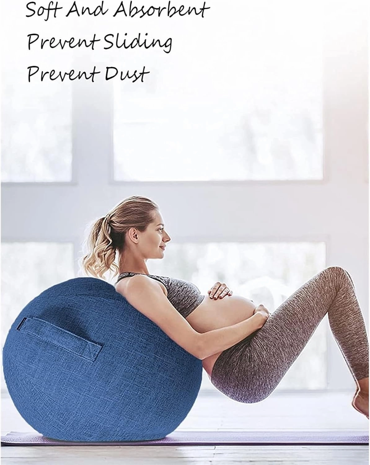 Yoga Ball Chair Cover - Pregnancy Birthing Ball Cover 55/65/75cm Stability Ball Chair for Ergonomic Seating Home, Office, Pilates, Yoga, Fitness