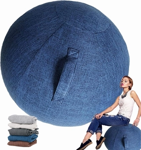 Yoga Ball Chair Cover - Pregnancy Birthing Ball Cover 55/65/75cm Stability Ball Chair for Ergonomic Seating Home, Office, Pilates, Yoga, Fitness