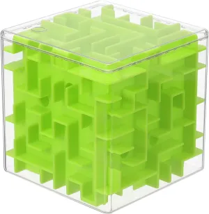 YOKIVE 1 Pcs Labyrinth Puzzle Box, Puzzle Cube Funny Labyrinth Game Puzzle Box Mind Teasers Leisure Toys, Great for Teens and Adults Birthday Gifts Party Favors (Green, 3.74-Inch)