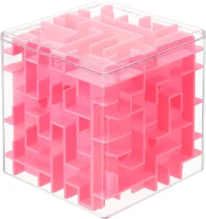 YOKIVE 1 Pcs Labyrinth Puzzle Box, Puzzle Cube Funny Labyrinth Game Puzzle Box Mind Teasers Leisure Toys, Great for Teens and Adults Birthday Gifts Party Favors (Pink, 3.74-Inch)