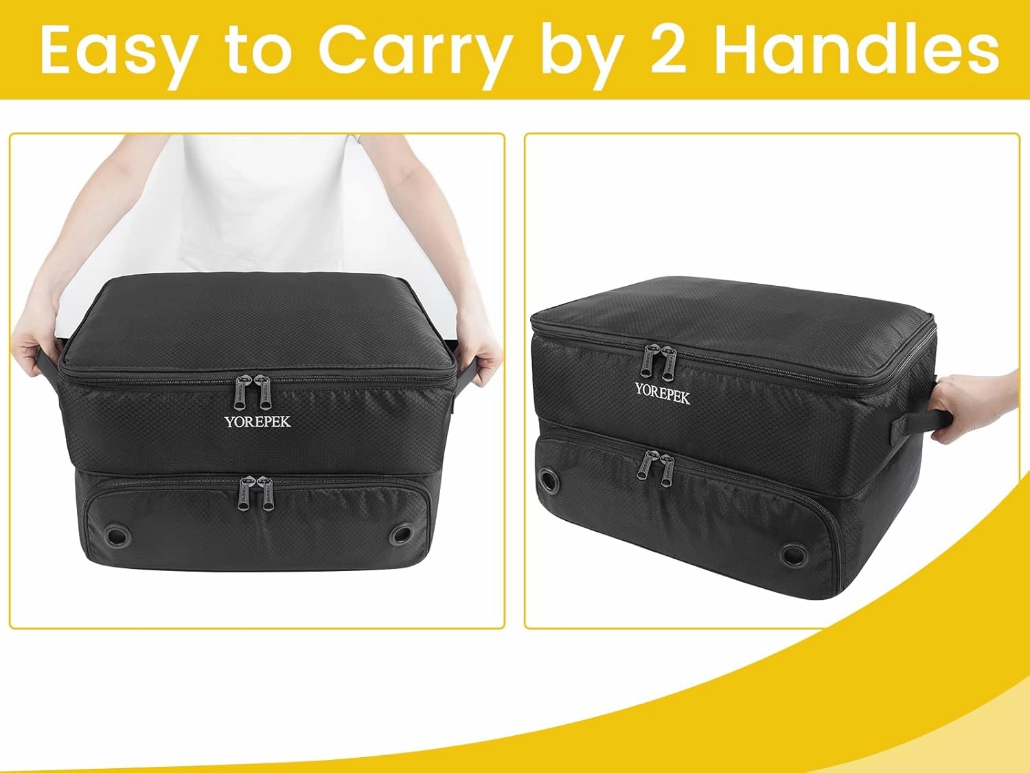 YOREPEK 2 Layer Golf Trunk Organizer, Golf Gifts for Men with Separate Ventilated Compartment for 2 Pair Shoes, Waterproof Car Trunk Locker for Balls, Tees, Clothes, Gloves, Accessories, Golfer Gifts