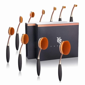 Yoseng Makeup Brushes Set 10Pcs Professional Oval Toothbrush Foundation Contour Powder Blush Conceler Eyeliner Blending Brush New Fashionable Super Soft Cosmetic Brushes Tool Set (Rose Gold 2 sets)