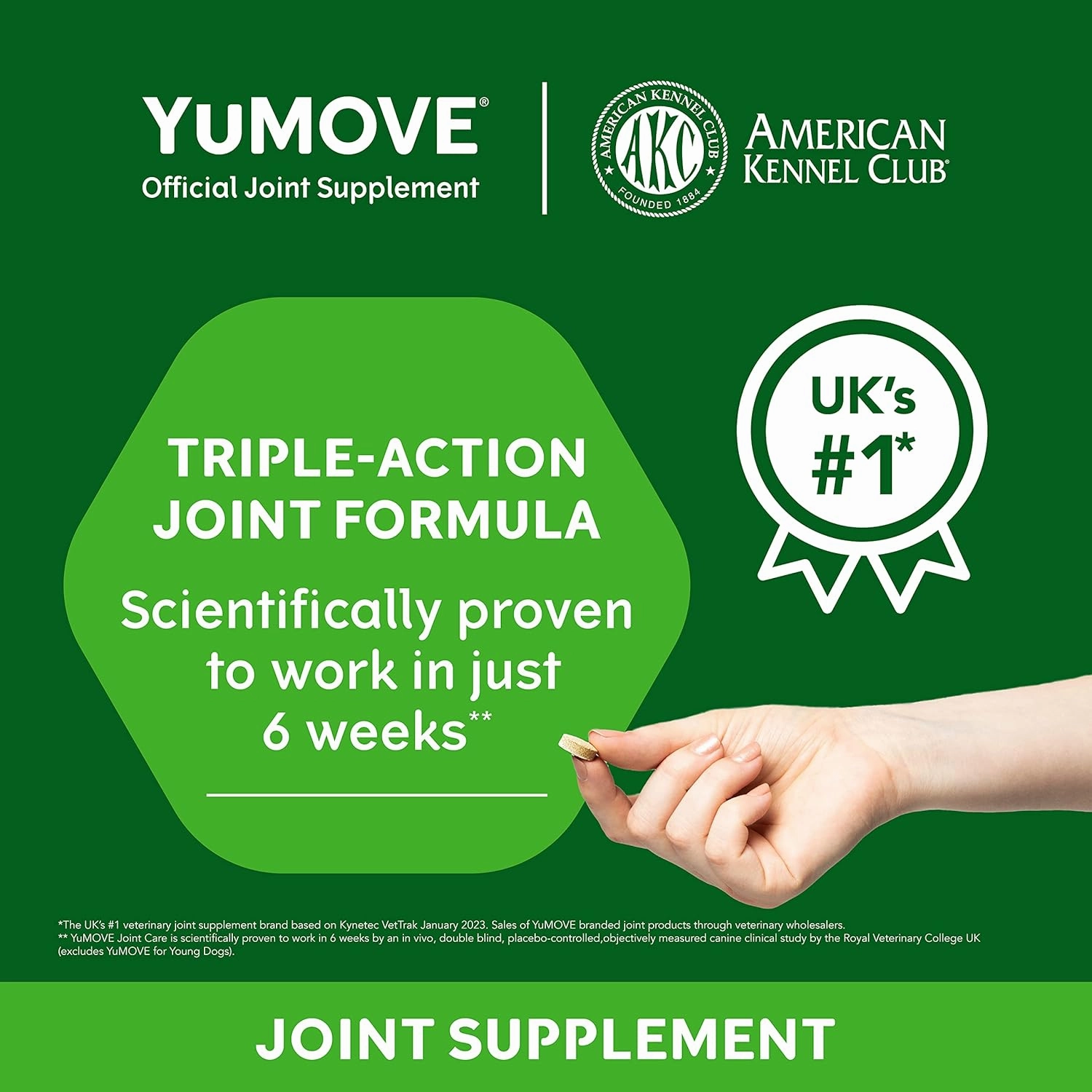 YuMOVE Hip and Joint Supplement - 120 Tablets with Glucosamine, Chondroitin, Omega 3, Hyaluronic Acid, Green Lipped Mussel, & Fish Oil for Dogs - Joint Support Supplement - Senior Dogs