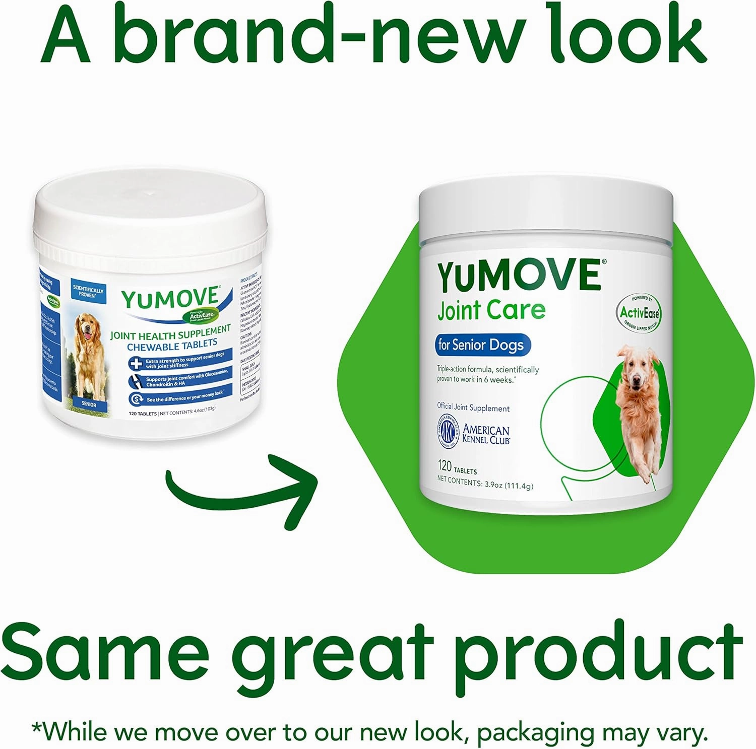 YuMOVE Hip and Joint Supplement - 120 Tablets with Glucosamine, Chondroitin, Omega 3, Hyaluronic Acid, Green Lipped Mussel, & Fish Oil for Dogs - Joint Support Supplement - Senior Dogs