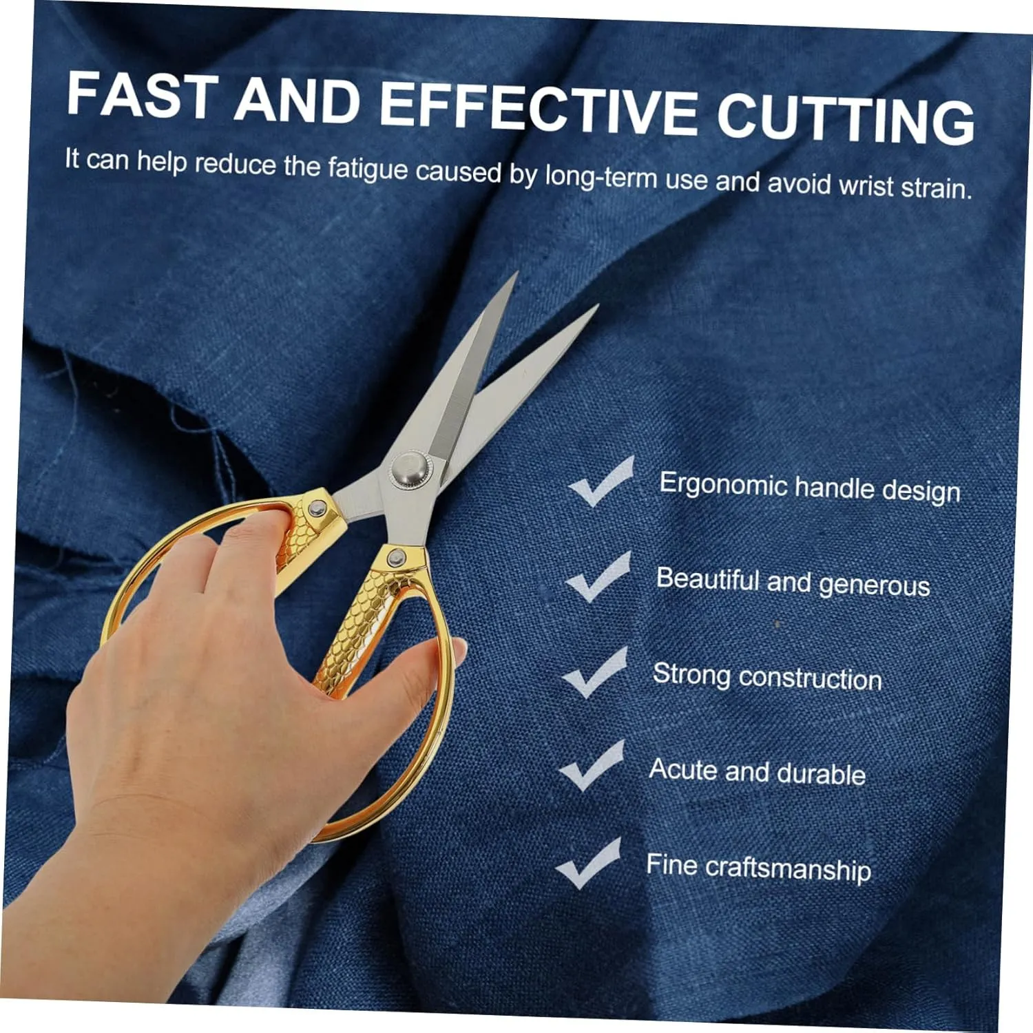 Zerodeko Stainless Steel Scissors Kitchen Shears Fish Pattern Safe and Easy to Use
